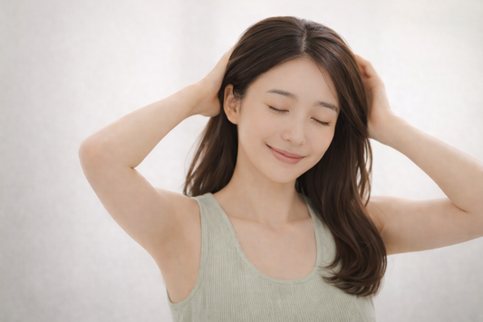 マイクロスコープ（200倍）でつむじを観察。浸艶スカルプケアの実力を測る。