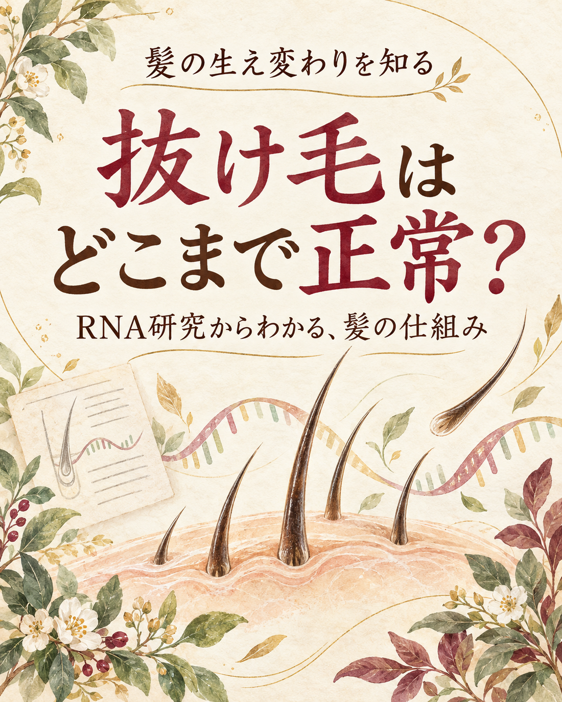 抜け毛はどこまで正常？RNA研究から知る髪の仕組み