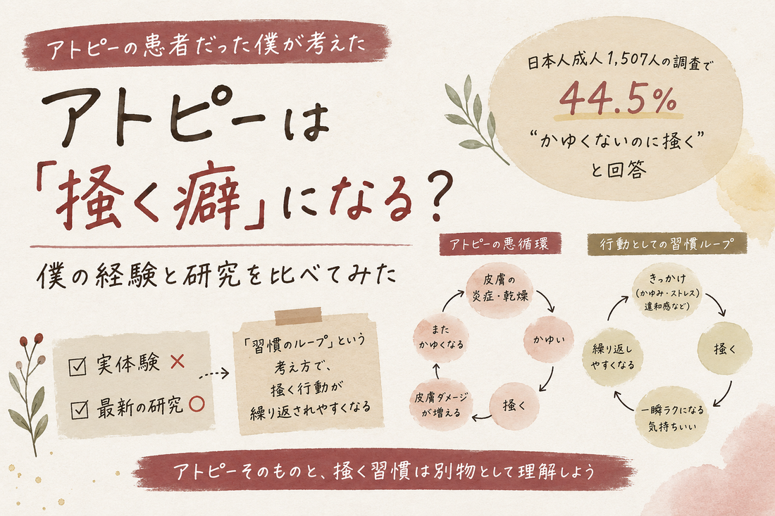 アトピーは「掻く癖」になる？僕の経験と研究を比べてみた